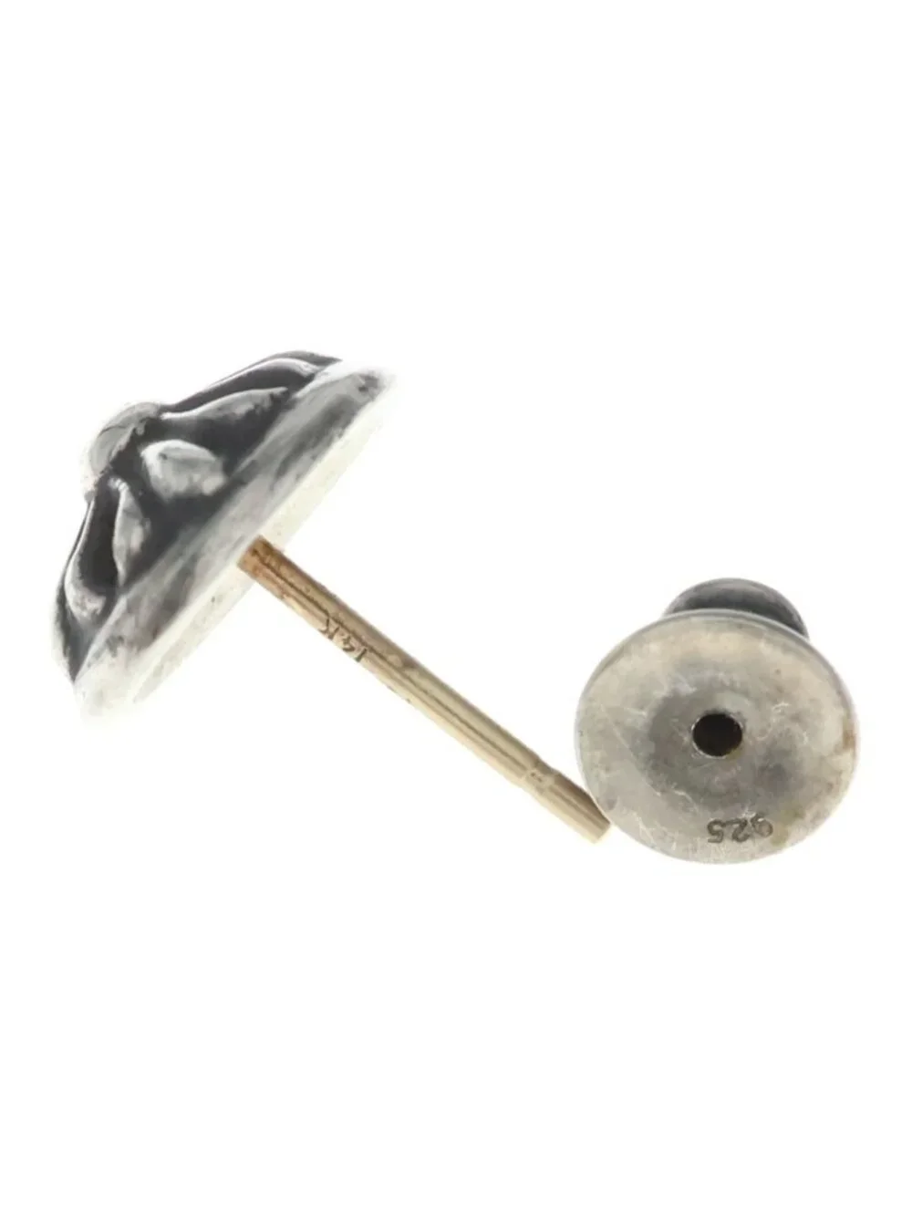 Chrome Hearts Stud Crsbll Cross Ball Earrings Silver